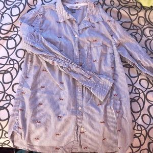 Old Navy, Striped button up with foxes